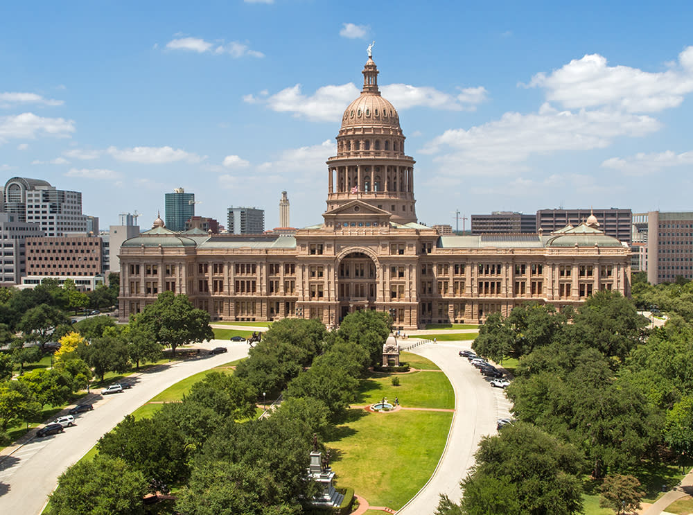 Texas State Capitol building in Austin. The Lavatory Texas luxury restroom trailer rentals in Austin