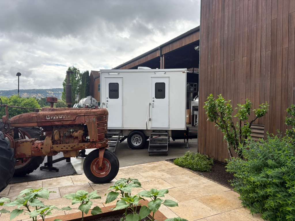 Texas rental uses. Luxury restroom trailer at wedding, corporate event, construction site, and disaster response