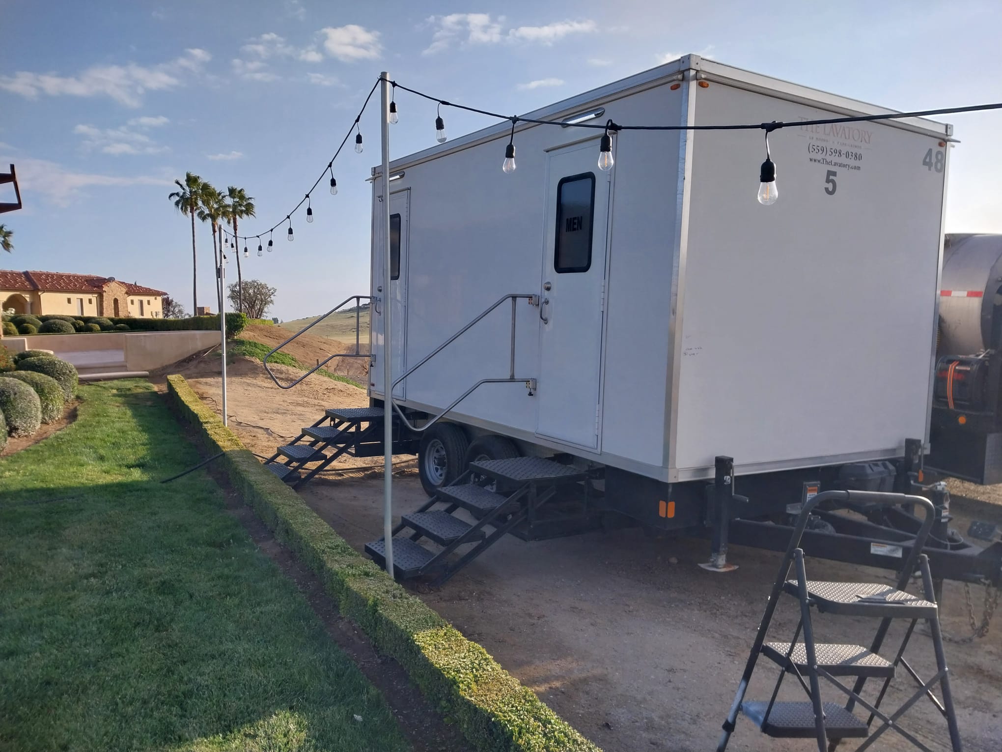 The Lavatory Texas Weddings & Events luxury restroom trailer deployment